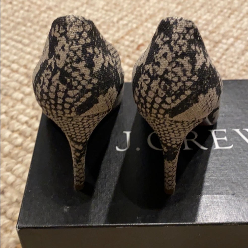 NIB NWT J Crew Mona snake printed animal print pumps fabric dress heels 7.5 M - Picture 6 of 11